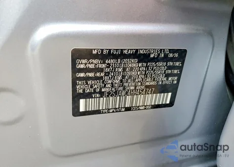 2017 Subaru Forester 2.5I Touring from USA, damaged, VIN JF2SJAWC4HH454747